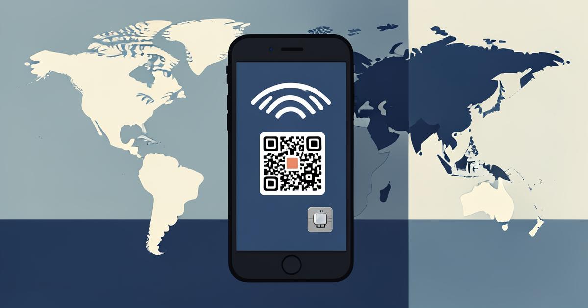 Traveller activating a mobile data plan on a phone before a trip
